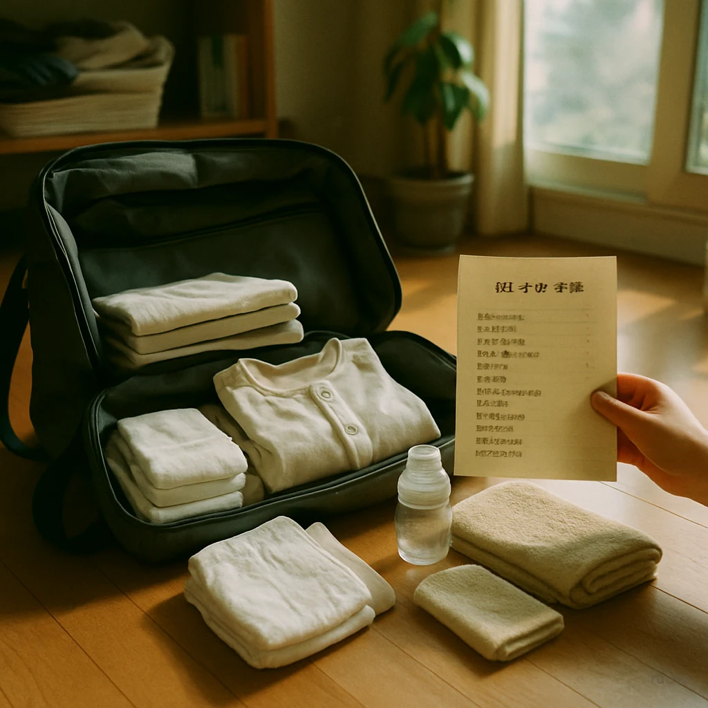 병원 가방 준비 중인 장면