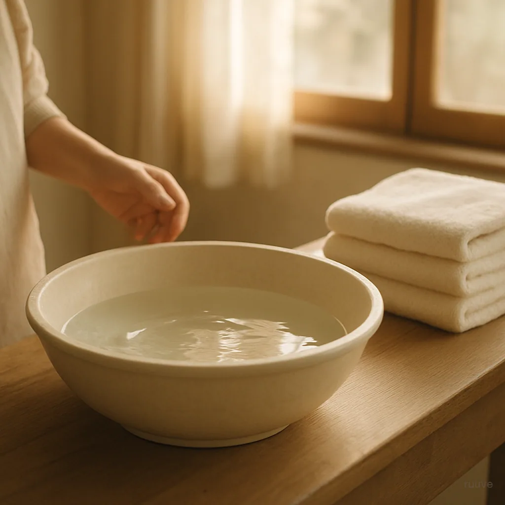 세라믹 대야와 약병