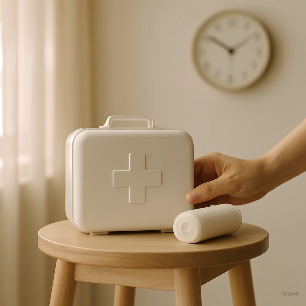 작은 응급키트와 거즈