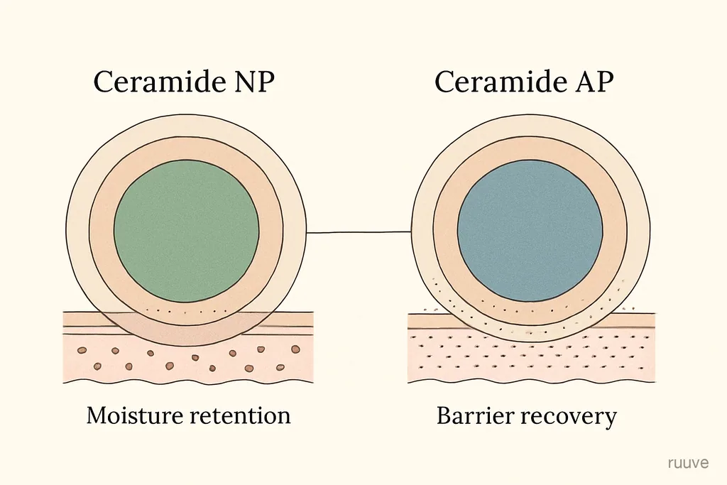 Ceramide NP와 AP 비교