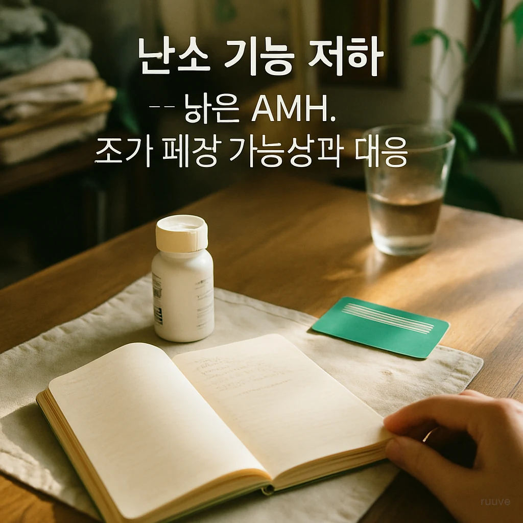 AMH 수치가 낮으면 난자 수가 적다는 신호예요. 한국 가정의 일상적 장면